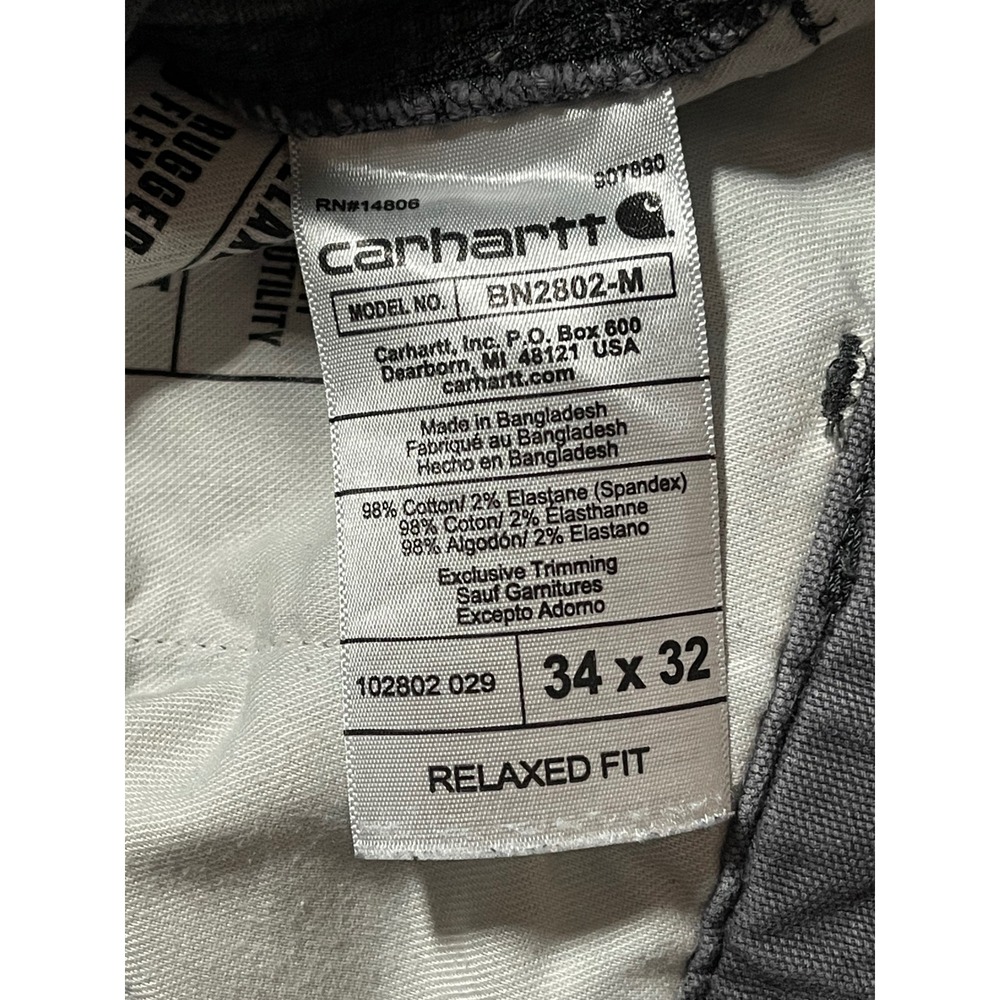 Carhartt Rugged Flex Relaxed Fit Canvas Double Front Utility Work Pants 34x32 - Picture 10 of 15